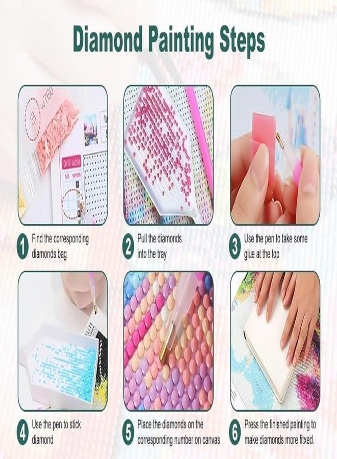 طقم رسم ماسي خماسي الأبعاد يمكنك صنعه بنفسك للبالغين والمبتدئين - صورة فنية دائرية كاملة - تصميم قمر ساطع، 40 × 30 سم - قماش كريستالي لتزيين الجدران (رادها كريشنا) - Image 4